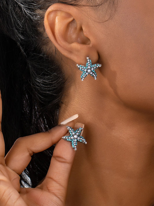 Aqua-Marines Starfish Studs