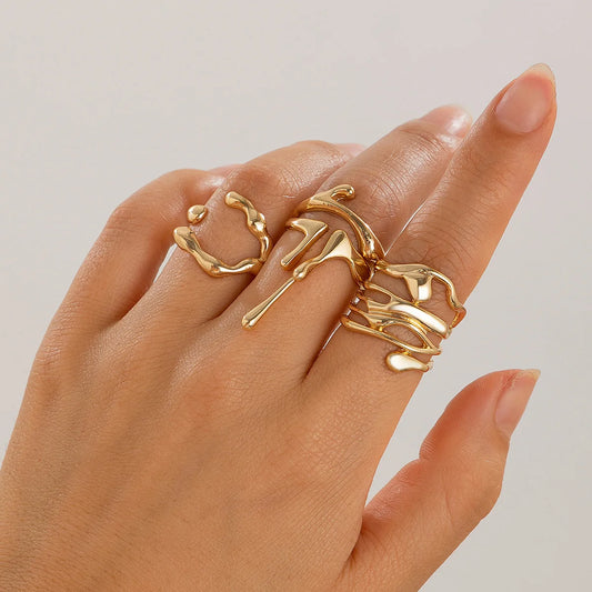 Staceys girl Geometric ring set